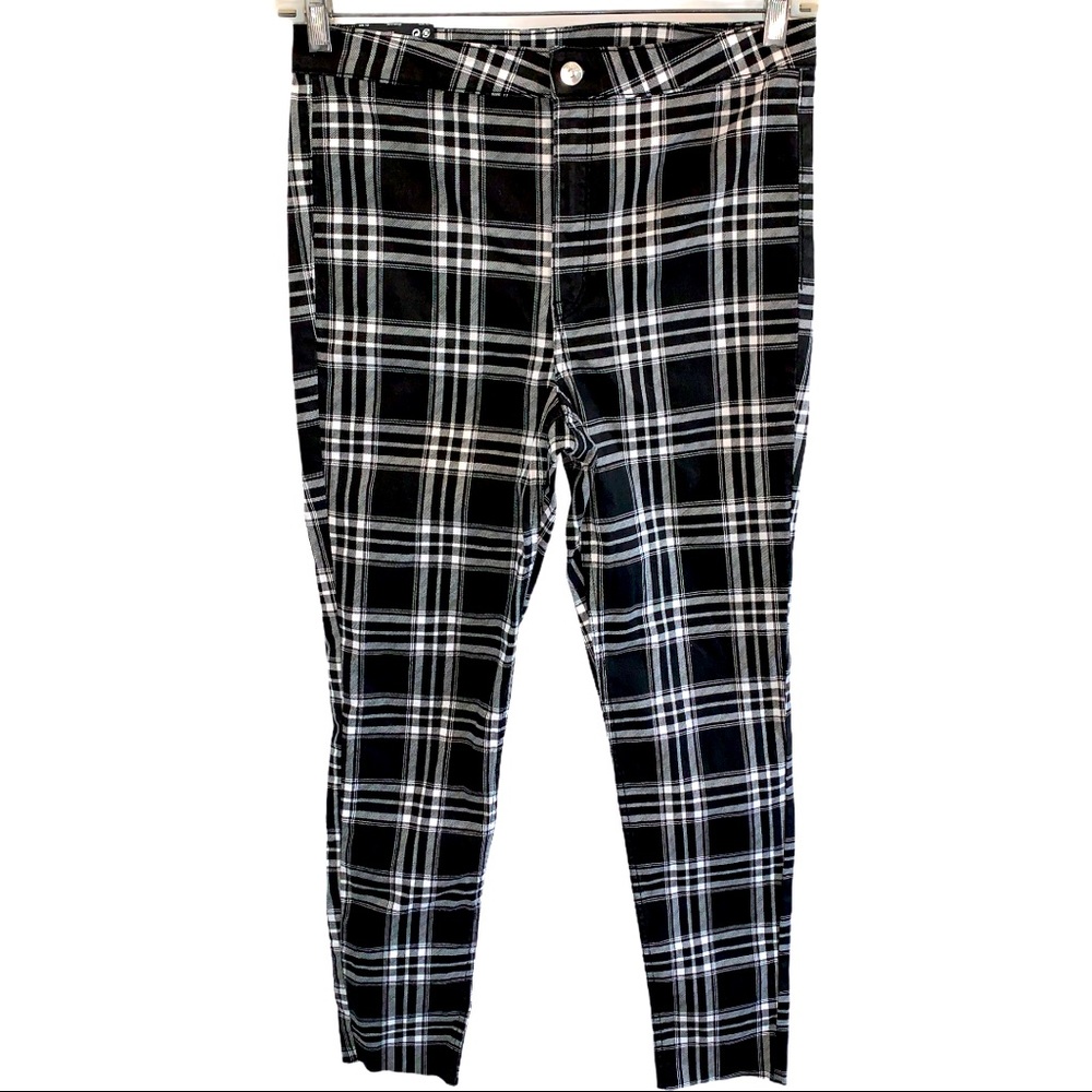 H&M Divided Plaid High Rise Skinny Pants 12